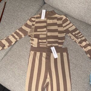 Good time USA  Geometric Brown and Tan set